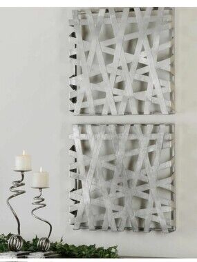 Uttermost Alita Set of 2 Metal Wall Panels in Silver